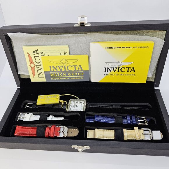 Invicta Women's Watch 33MM White Dial Genuine Multicolor Leathers Bands New Batt - Picture 1 of 11
